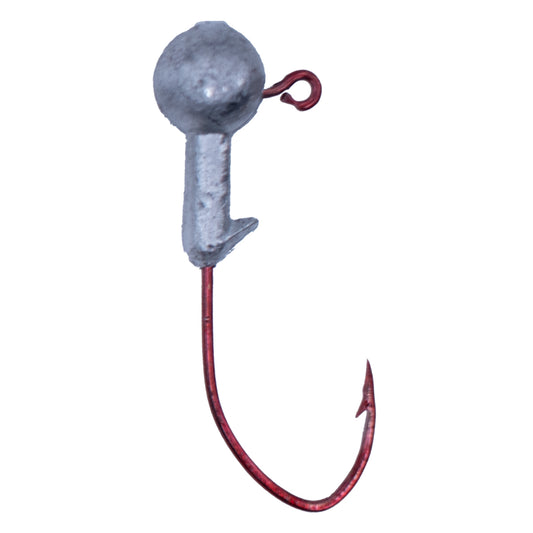 Red Sickle Hook Natural Jig Heads, Pack of 10
